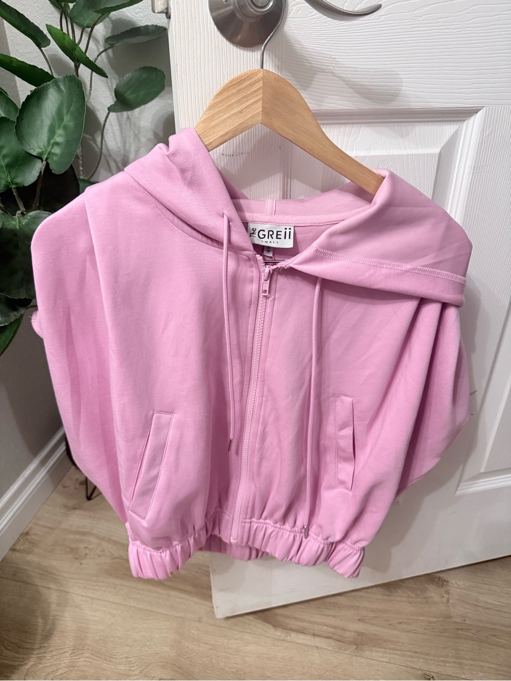 Pink Hooded Zip Jacket